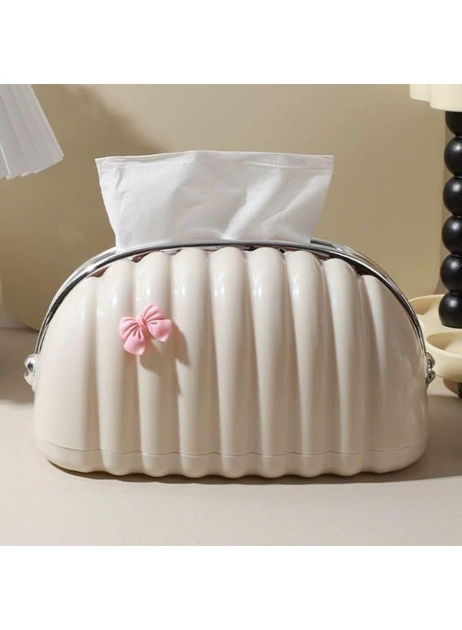 حامل علبة مناديل للوجه من البلاستيك والسيليكون مستطيل خفيف الوزن نحيف موزع مناديل ديكوري بغطاء قابل لإعادة التعبئة - Image 2